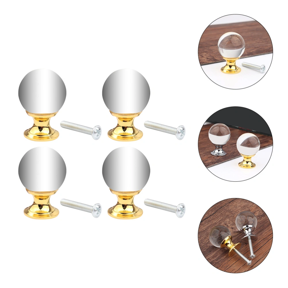 4Sets Crystal Glass Drawer Knobs Crystal Ball Dresser Knobs Cabinet Handles