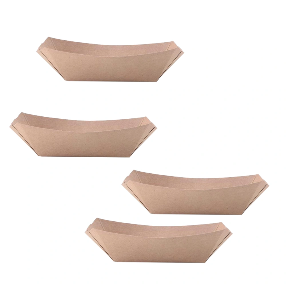 50PCS Ship Shape Take Out Containers Easy Fold Box Kraft Paper Box Lunch Salad Carton for Party (Kraft Paper)