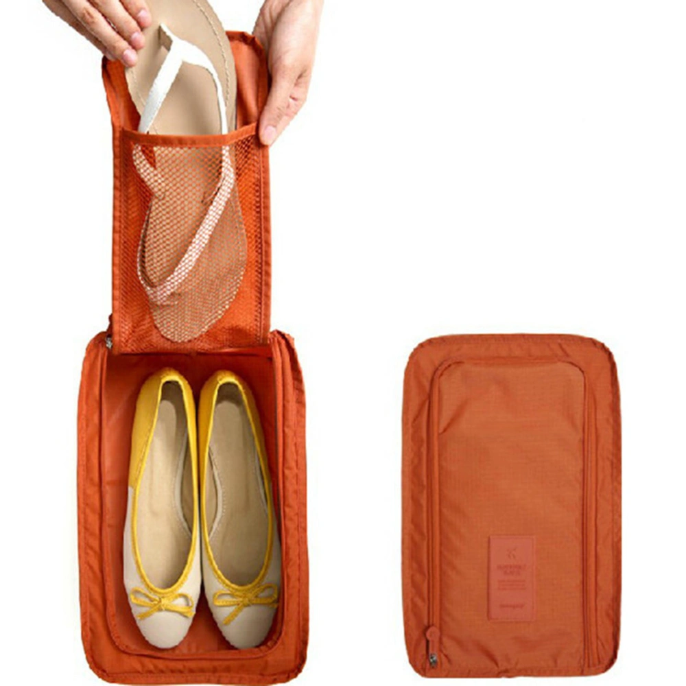 Travel Shoes Storage Bag Waterproof Portable Shoes Package Bag Packing Cubes Storage Bag (Orange)