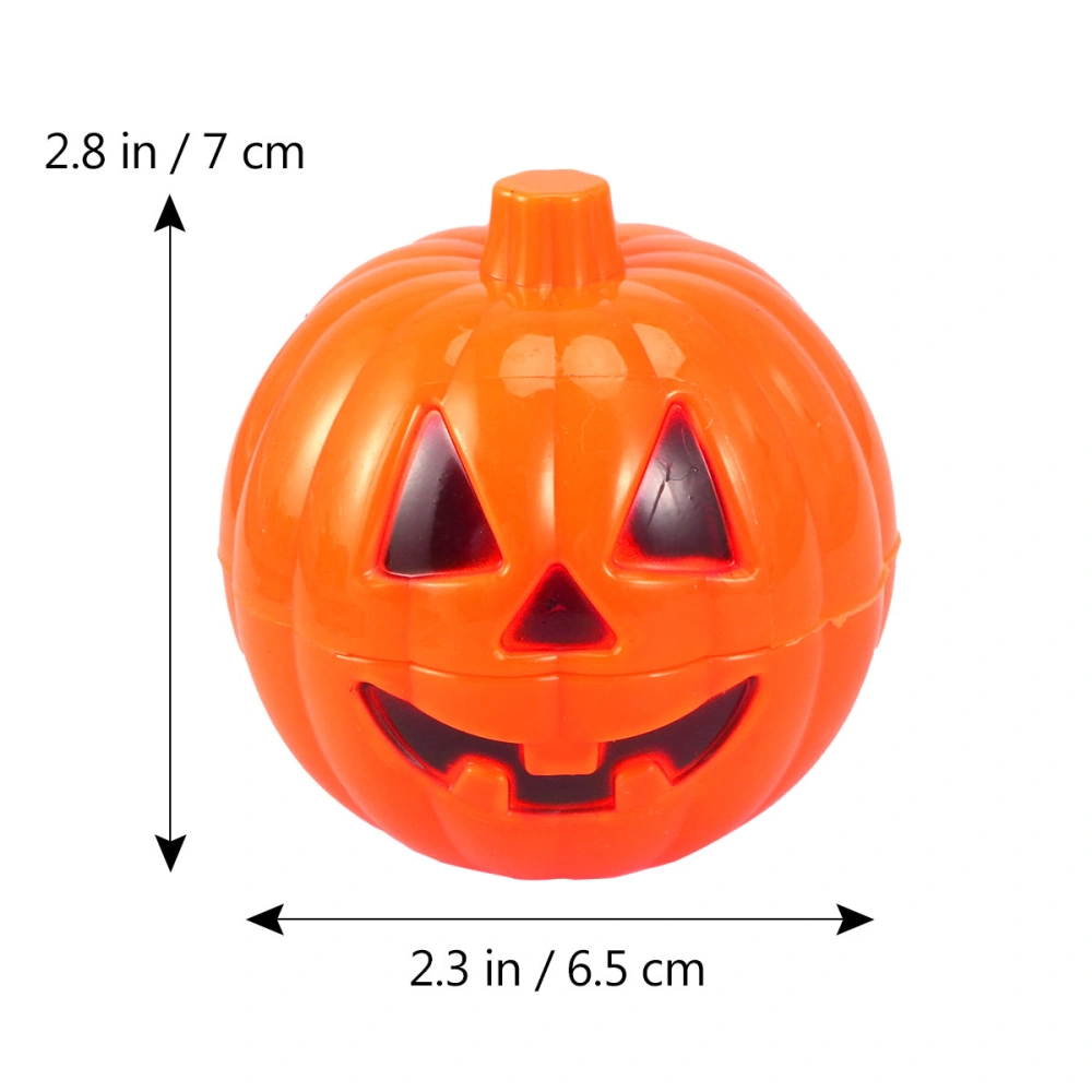 6pcs Plastic Pumpkin Shaped Storage Box Case Container Halloween Mini Gift Holder Props (Yellow)