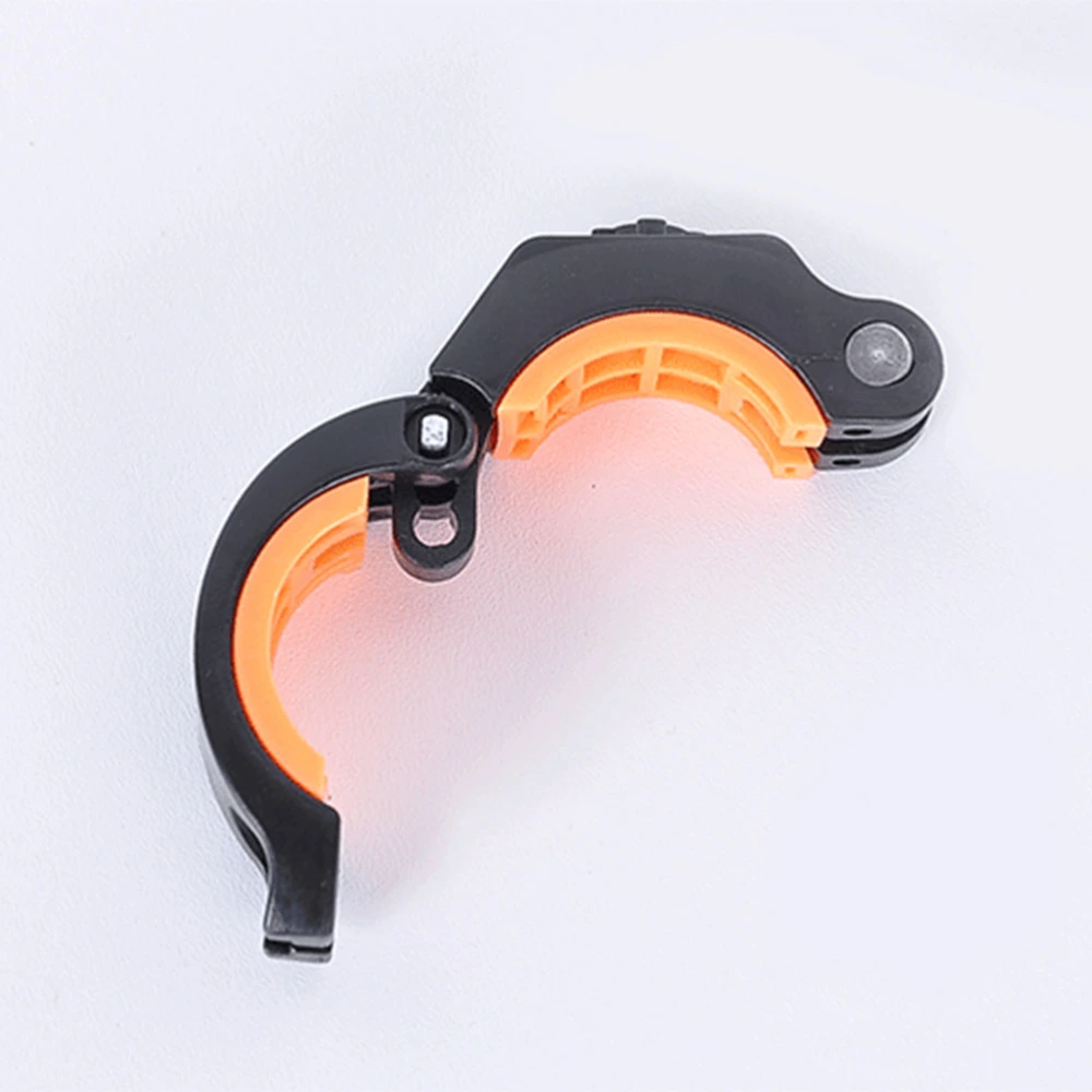 360 Degree Rotational Bike Flashlight Mount Holder Adjustable Lightwight Rubber HandleBar Extender Bike Bracket Clip Clamp (Black and Orange)