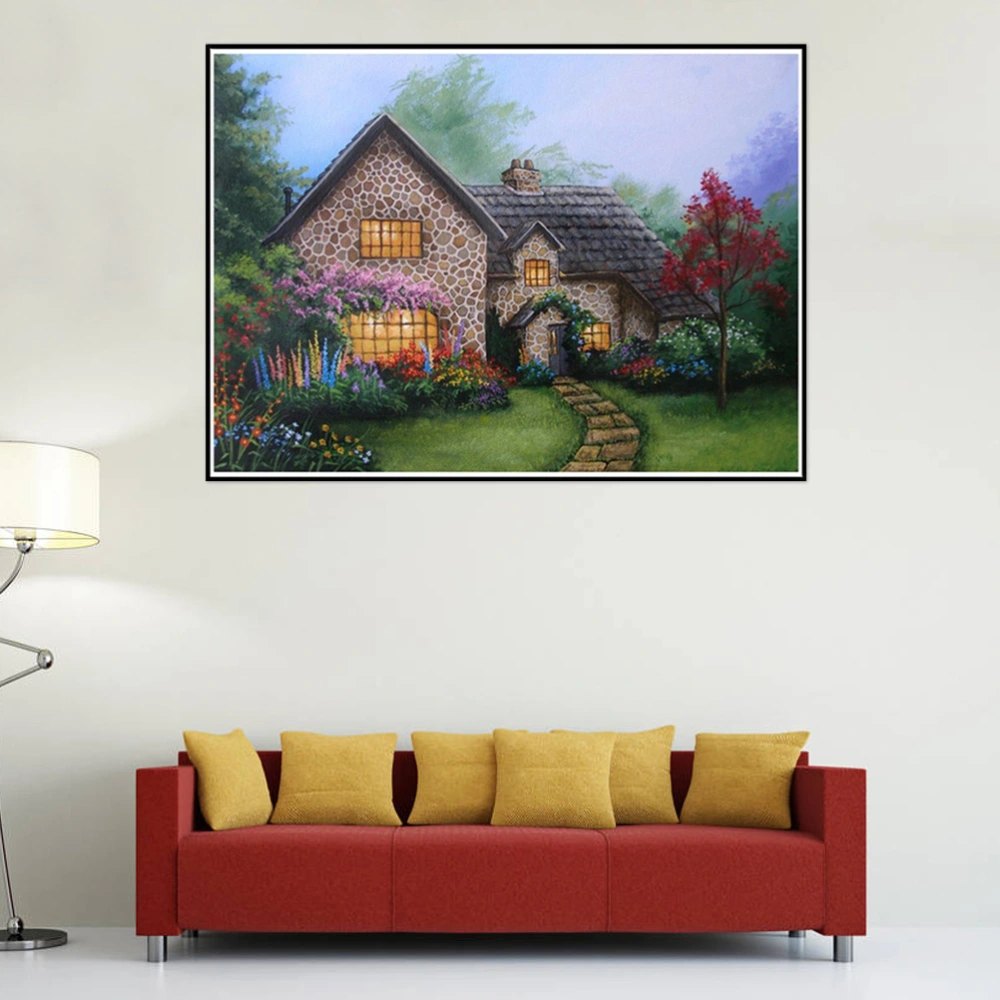 DIY 5D Beads Painting Country House Rhinestone Cross Stitch Kit Home Wall Decor Craft 8309