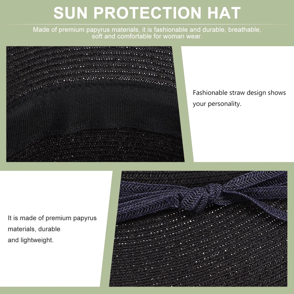 1Pc Folding Travel Sunhat Outdoor Bowknot Straw Hat Fashion Exquisite Sun Hat