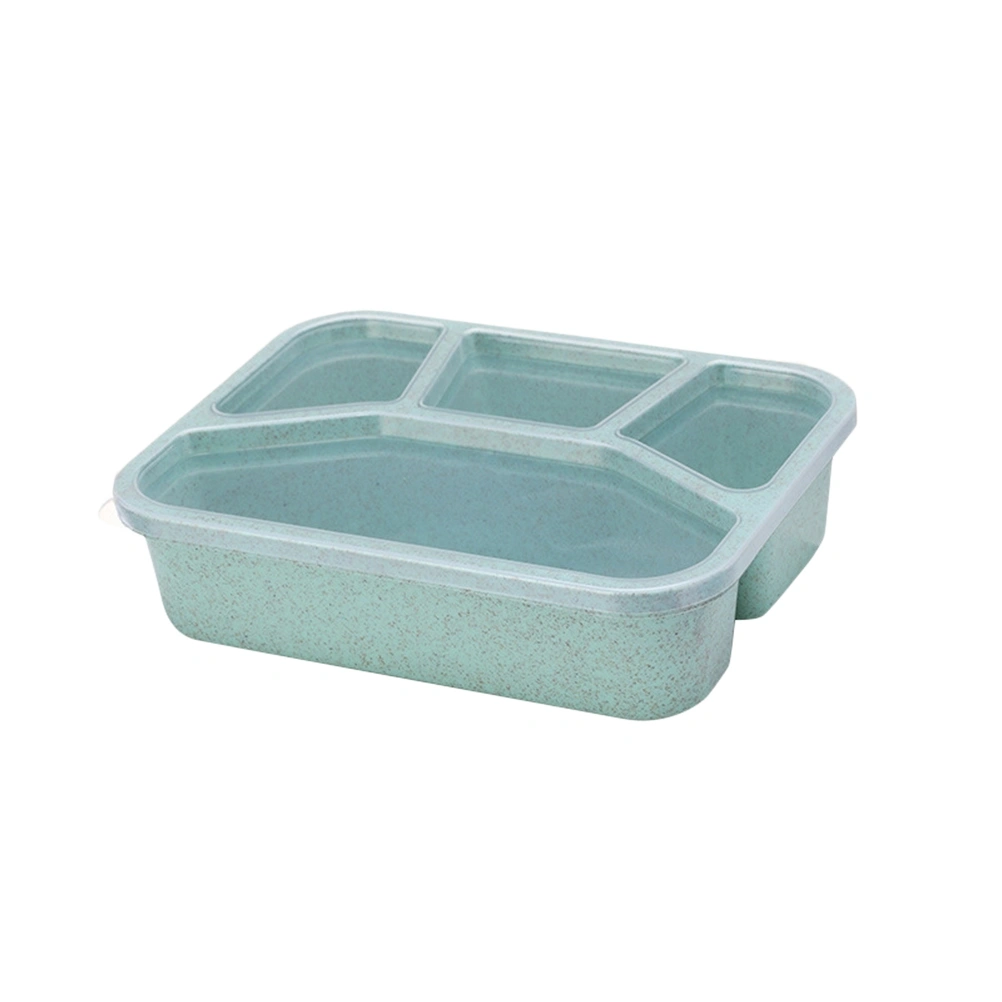 Wheat Straw Material Lunch Box Japan Style Lunch Box Student 4 Grid Lunch Box Microwave Fast Food Box(Random Color)