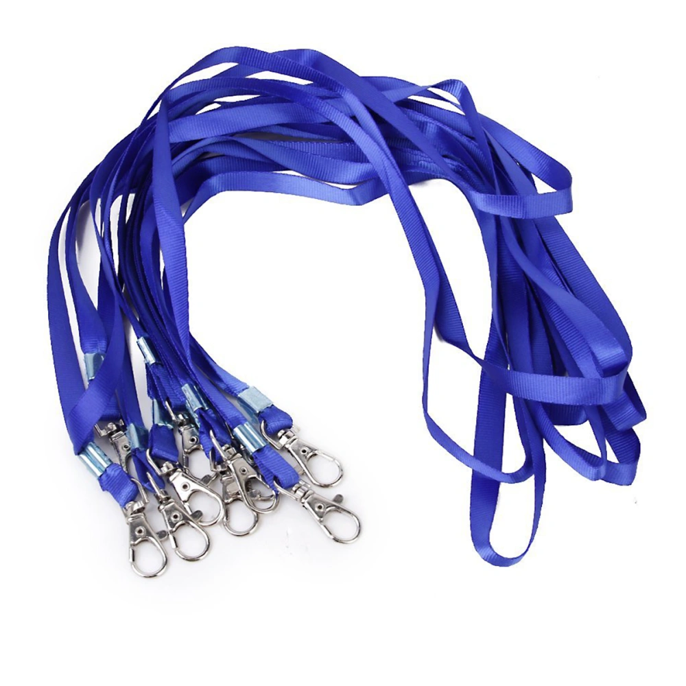 10pcs ID Badge Lanyard Neck Straps with Lobster Clasp (Royal Blue)