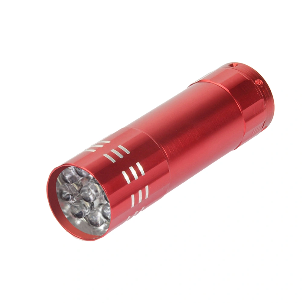 Portable 9 LEDs Mini Nail Dryer LED UV Lamp UV Ultraviolet Blacklight Flashlight Torch Nail Gel Fast Dry Cure Nail Art Dryer Tools Money Detector(Red)
