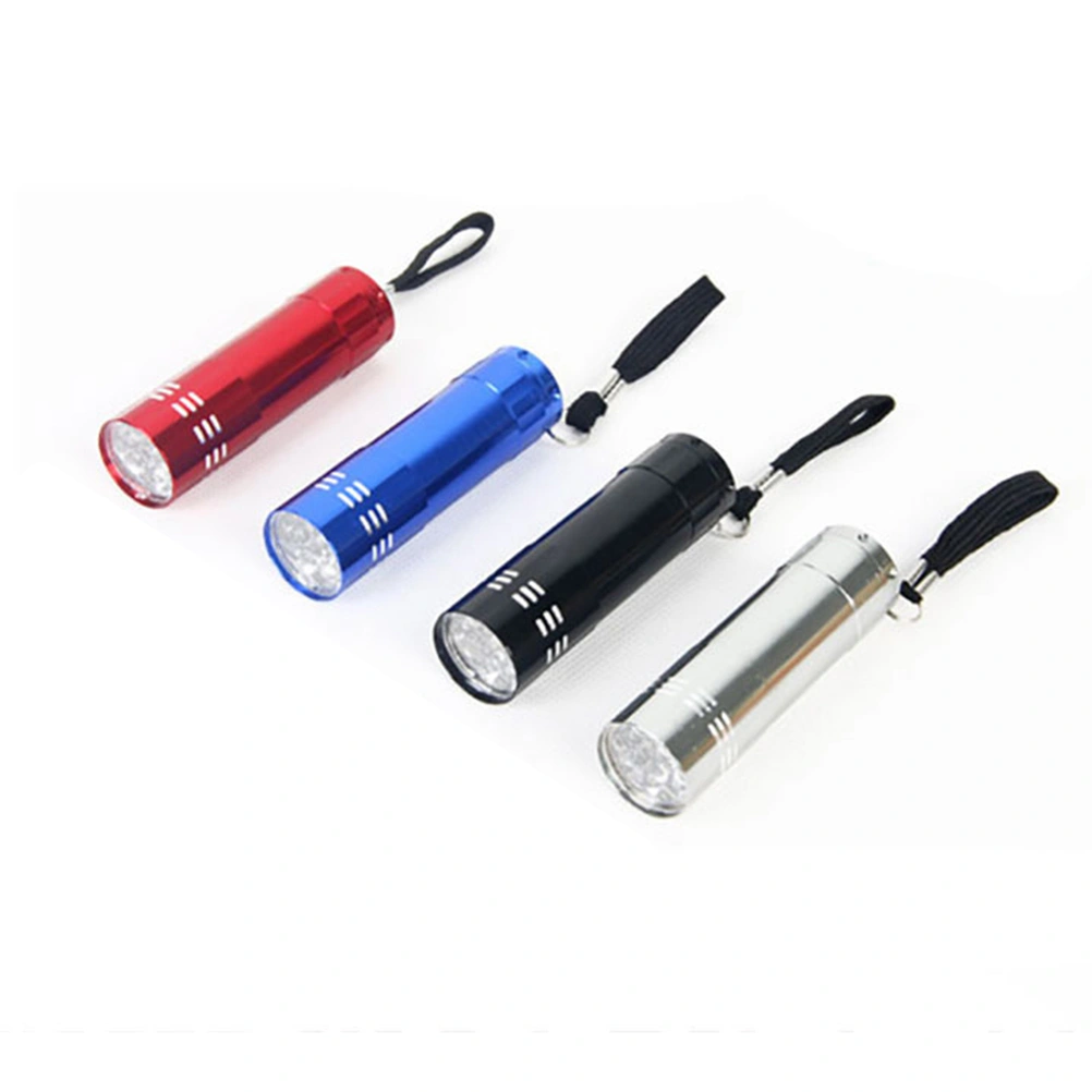Portable 9 LEDs Mini Nail Dryer LED UV Lamp UV Ultraviolet Blacklight Flashlight Torch Nail Gel Fast Dry Cure Nail Art Dryer Tools Money Detector(Red)