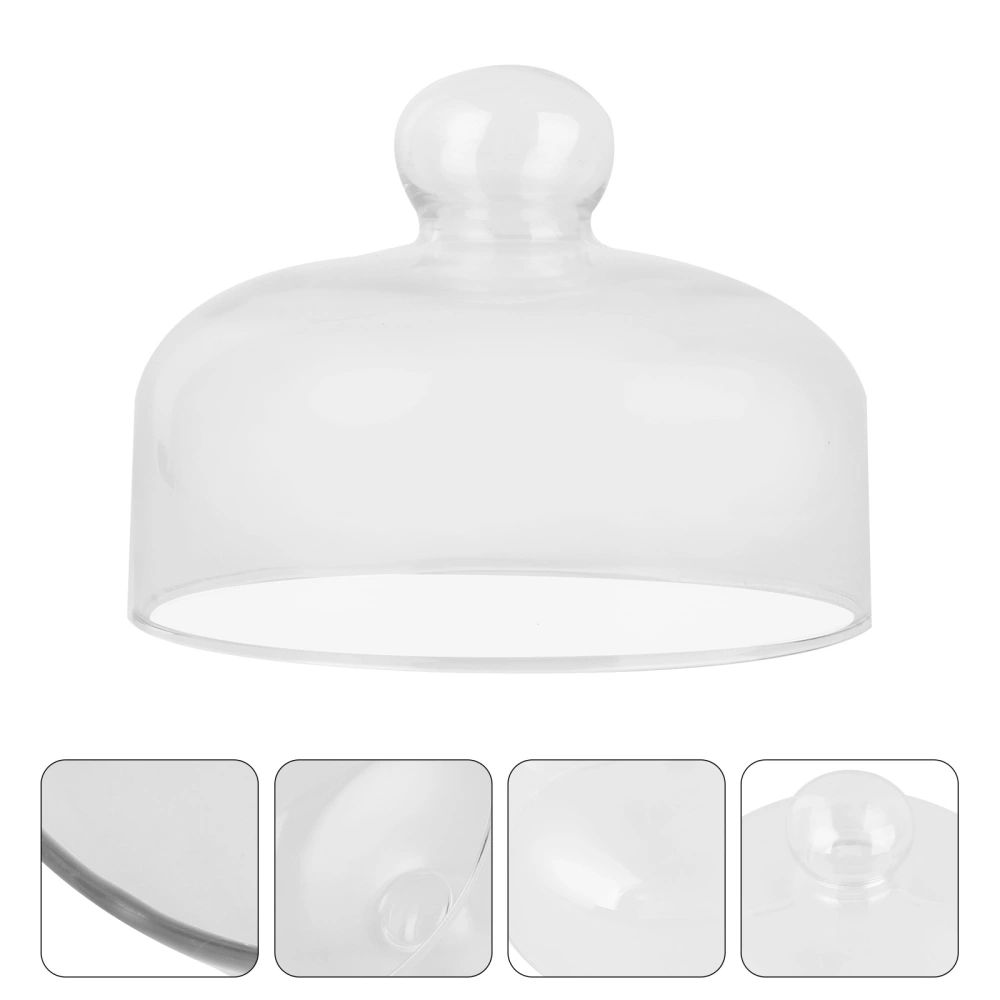 1Pc Transparent Dust-proof Glass Cover Food Cake Cover Durable Food Protective Cover (Diameter 16CM, High 12CM, Pack)