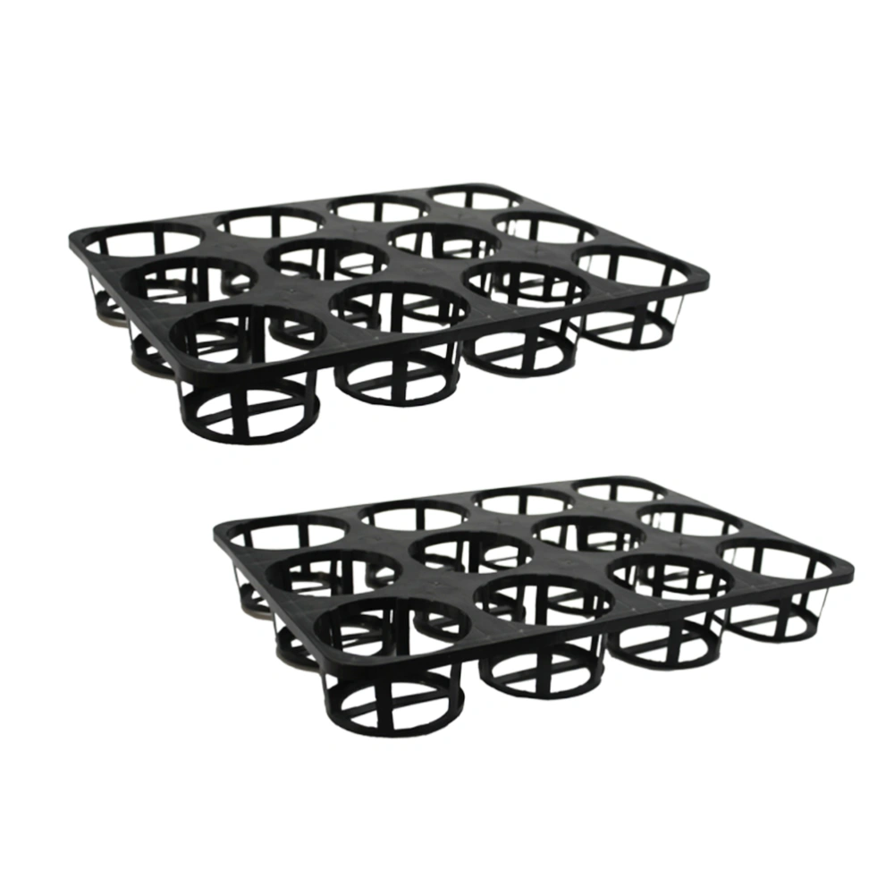 2pcs 12 Hole Tray Practical Flower Tray Holder for Home Garden