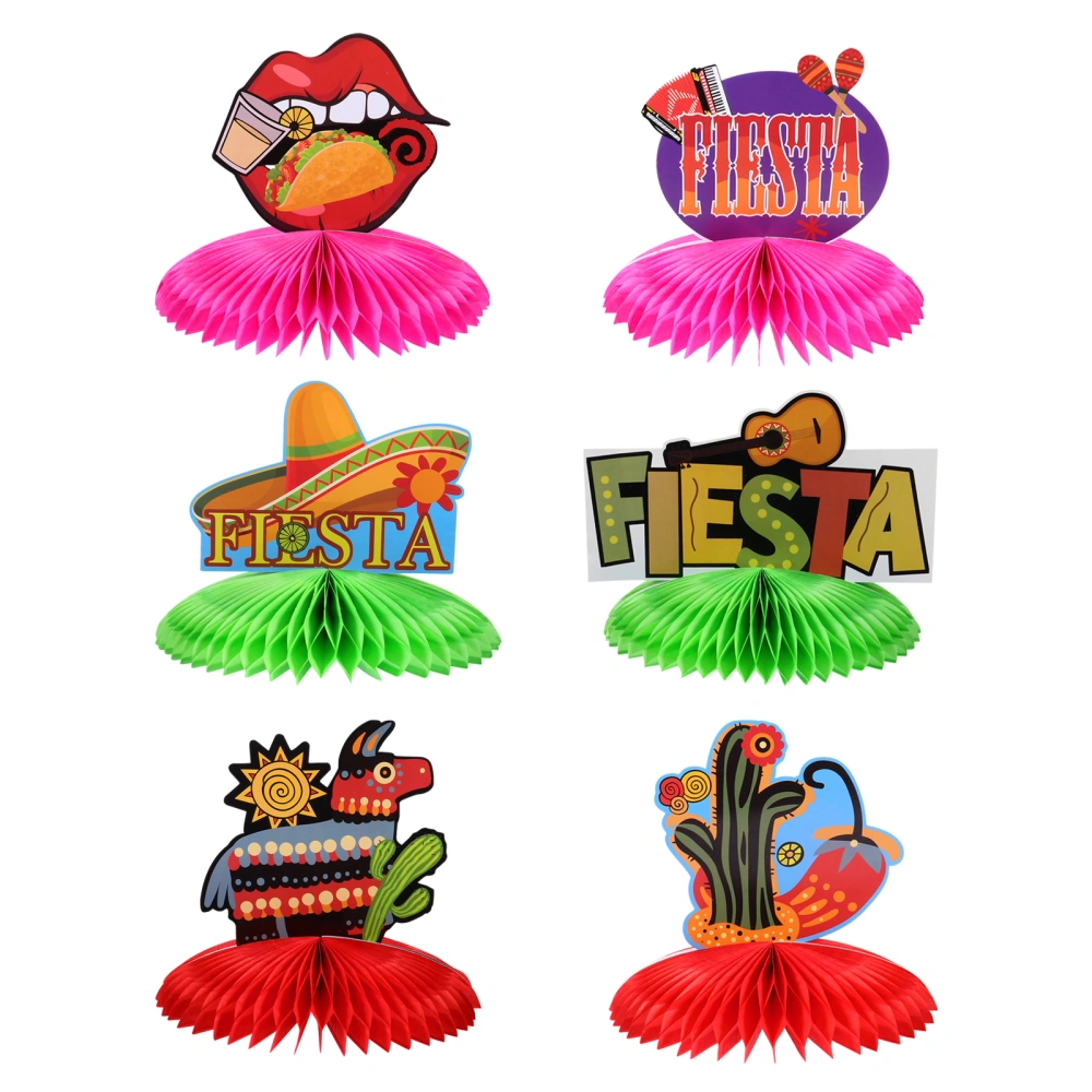 6pcs Cinco De Mayo Paper Mexican Funny Paper Adornment Cinco De Mayo Party Props