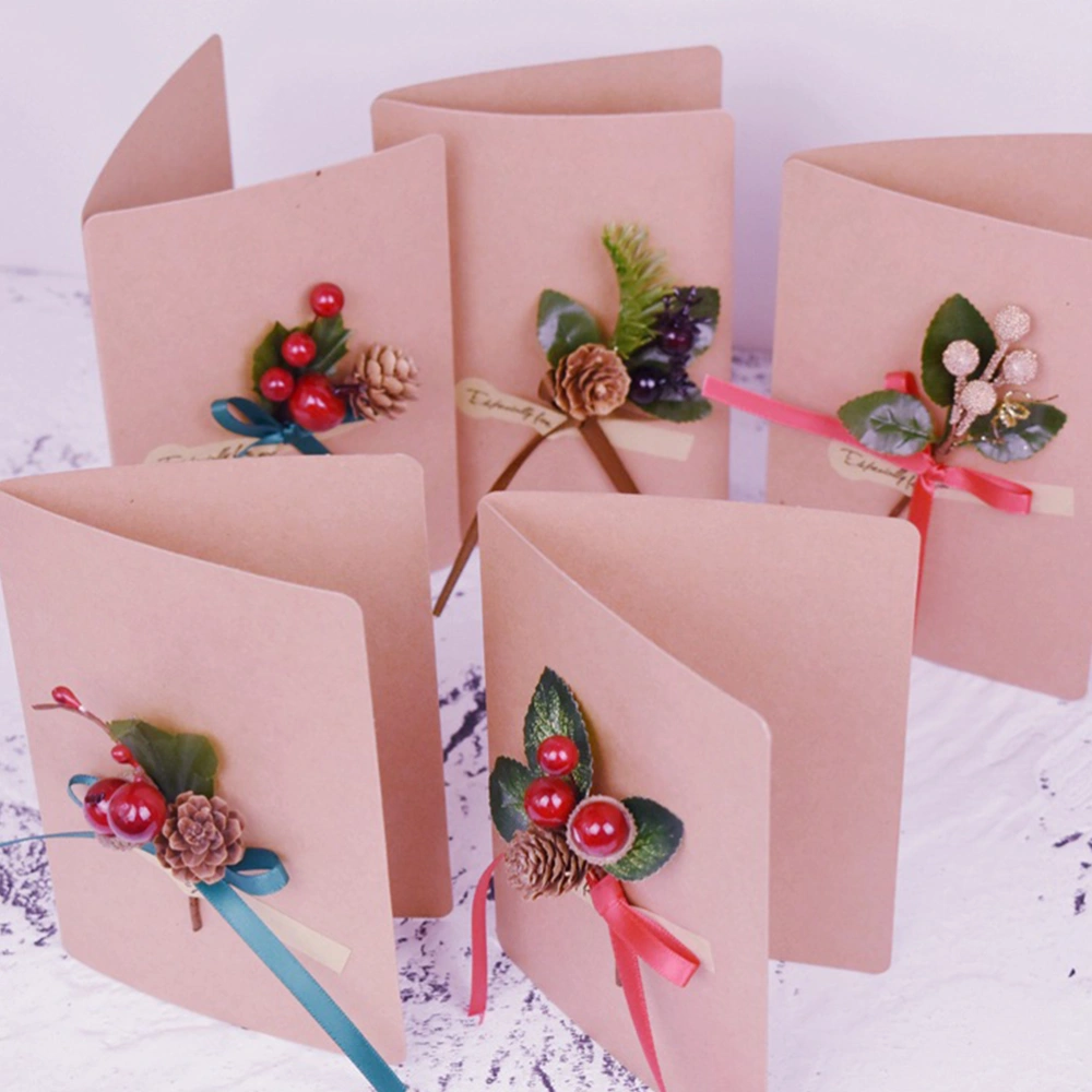 10pcs Christmas Dried Flower Greeting Accessories Pine Cone Dried Flower Branch