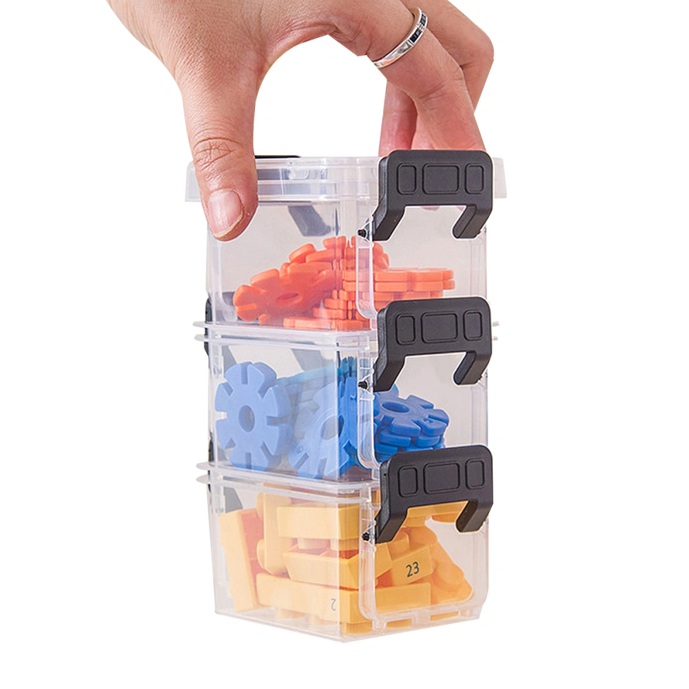 3PCS Transparent Storage Box Large Capacity Storage Case Plastic Desktop Organiser Mini Type Display Box for Home Use with Lid