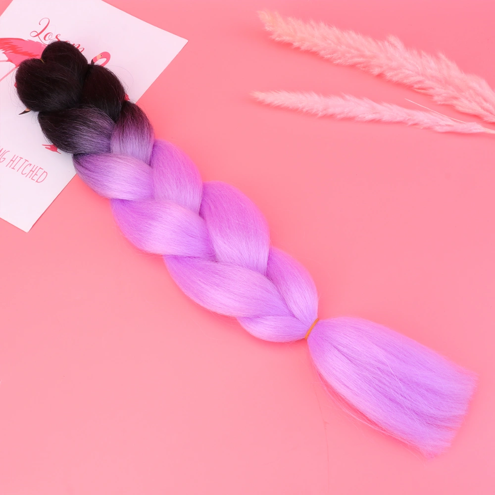 1PC Gradient Color Fake Braid African Dreadlock Wig High Temperature Wire Wig Fashion Hair Piece Black Light Purple