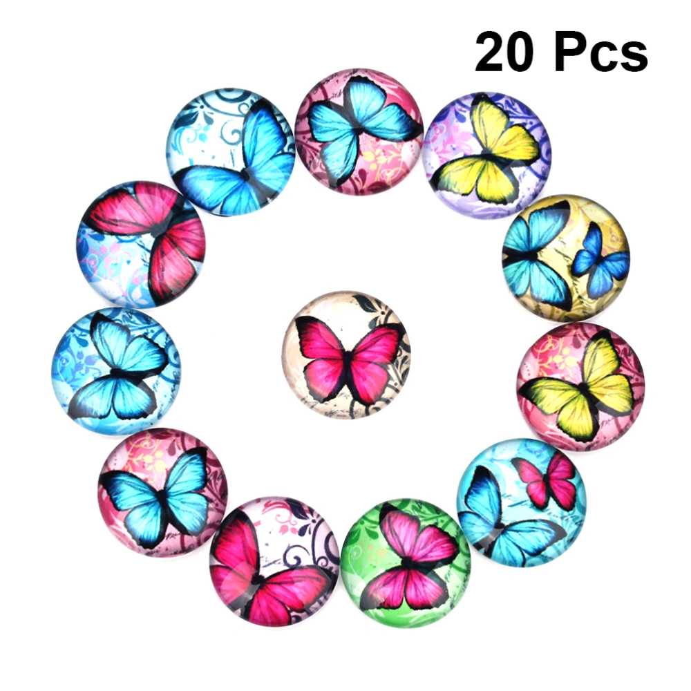 20PCS DIY Jewelry Accessories DIY Glass Interface Patch Creative DIY Time Glass Patch Circular Jewelry Making Material for DIY Jewelry Crafts Making Mixed Color Size 20MM