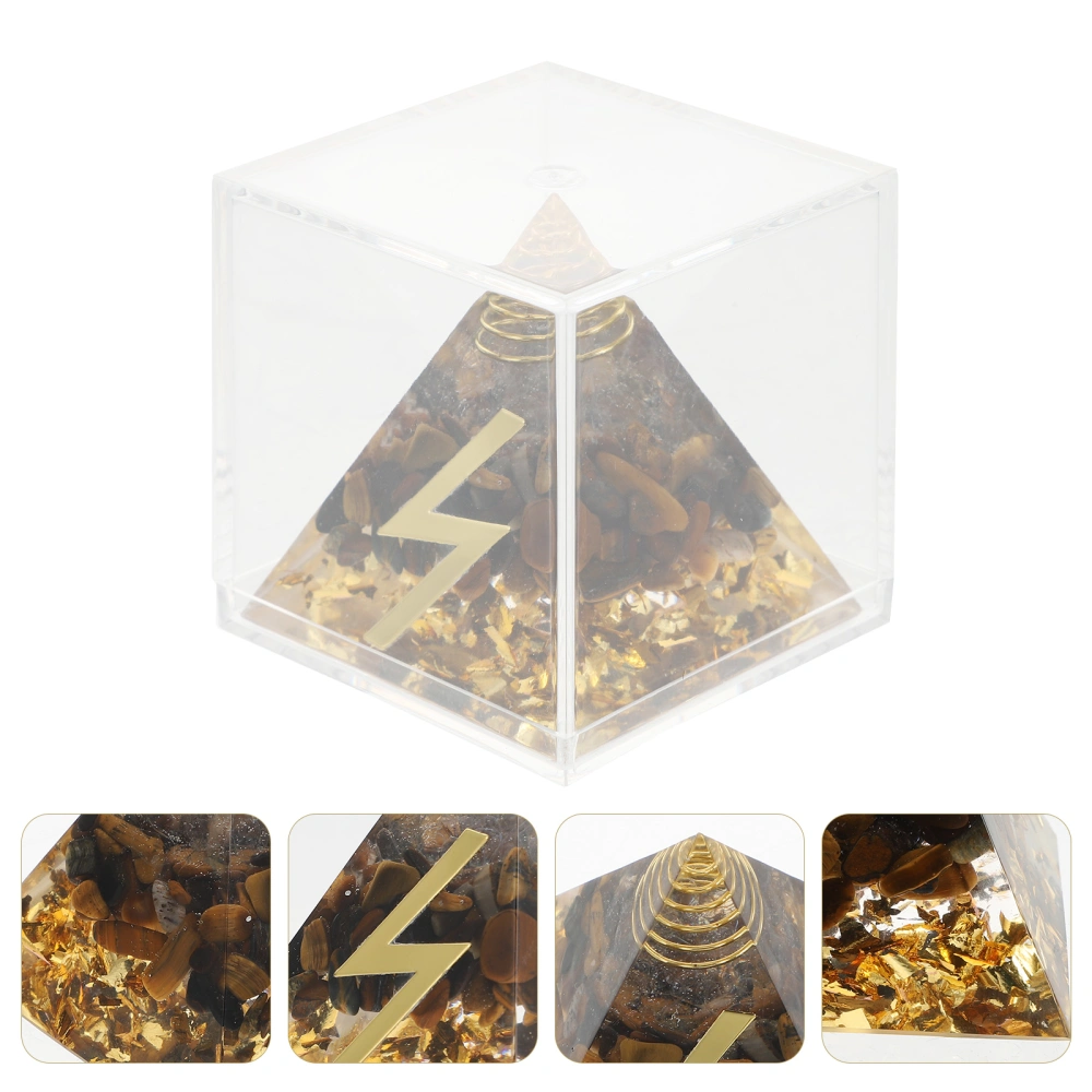 1Pc Crystal Pyramid Adornment Desktop Fengshui Ornament Energy Pyramid Decor