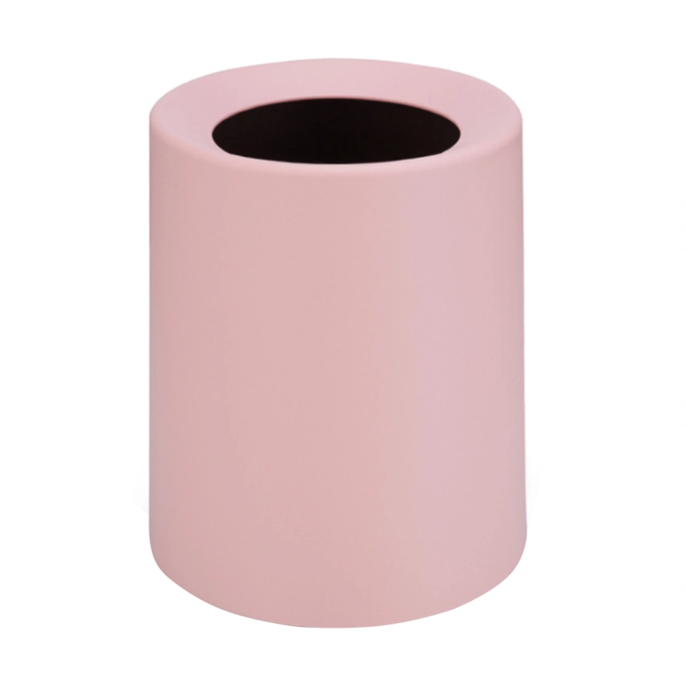 Household Trash Can Bin Waste Bin Frosted Open Trash Can Plain Colour for Bedroom Living Room (8L Pink)