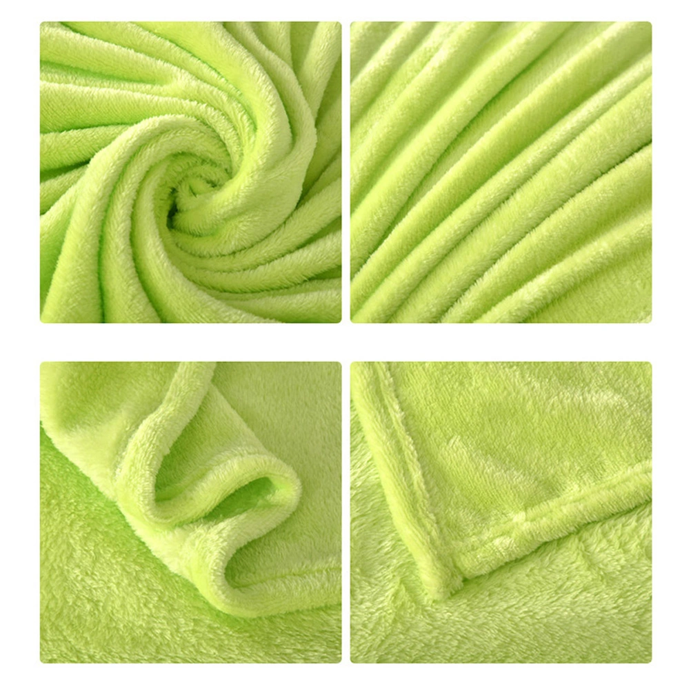 Thick Blankets Flannel Fleece Blanket Lightweight Warm Bed Blanket 100x140cm (Green)