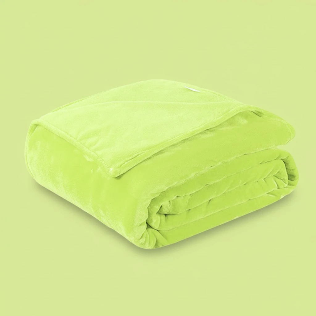 Thick Blankets Flannel Fleece Blanket Lightweight Warm Bed Blanket 100x140cm (Green)