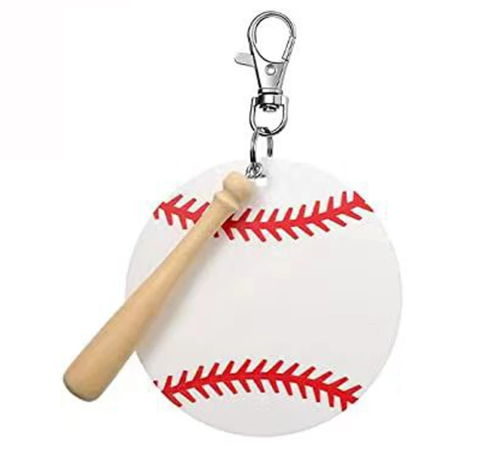 2pcs Baseball Keychains Lovely Baseball Shape Pendants Bag Keyring Baseball Accessories