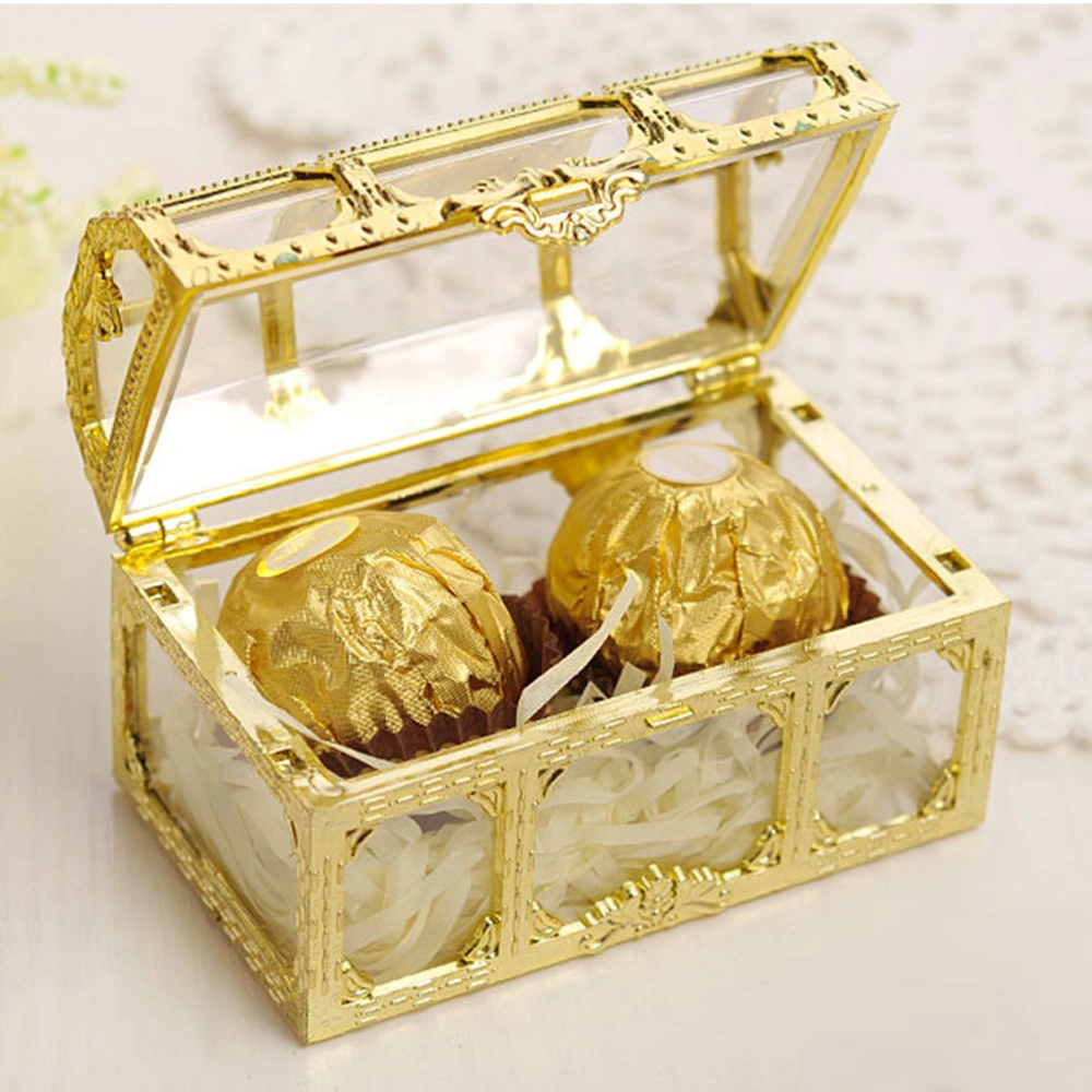 1 Set 8 Pcs Hollow Golden Square Treasure Box Candy Boxes Wedding Candy Boxes