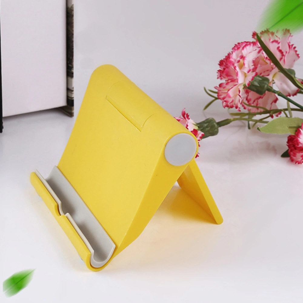 Universal Foldable Cell Phone Stand Tablet Holder for Smartphone Tablet MP5 and More Devices (Yellow)