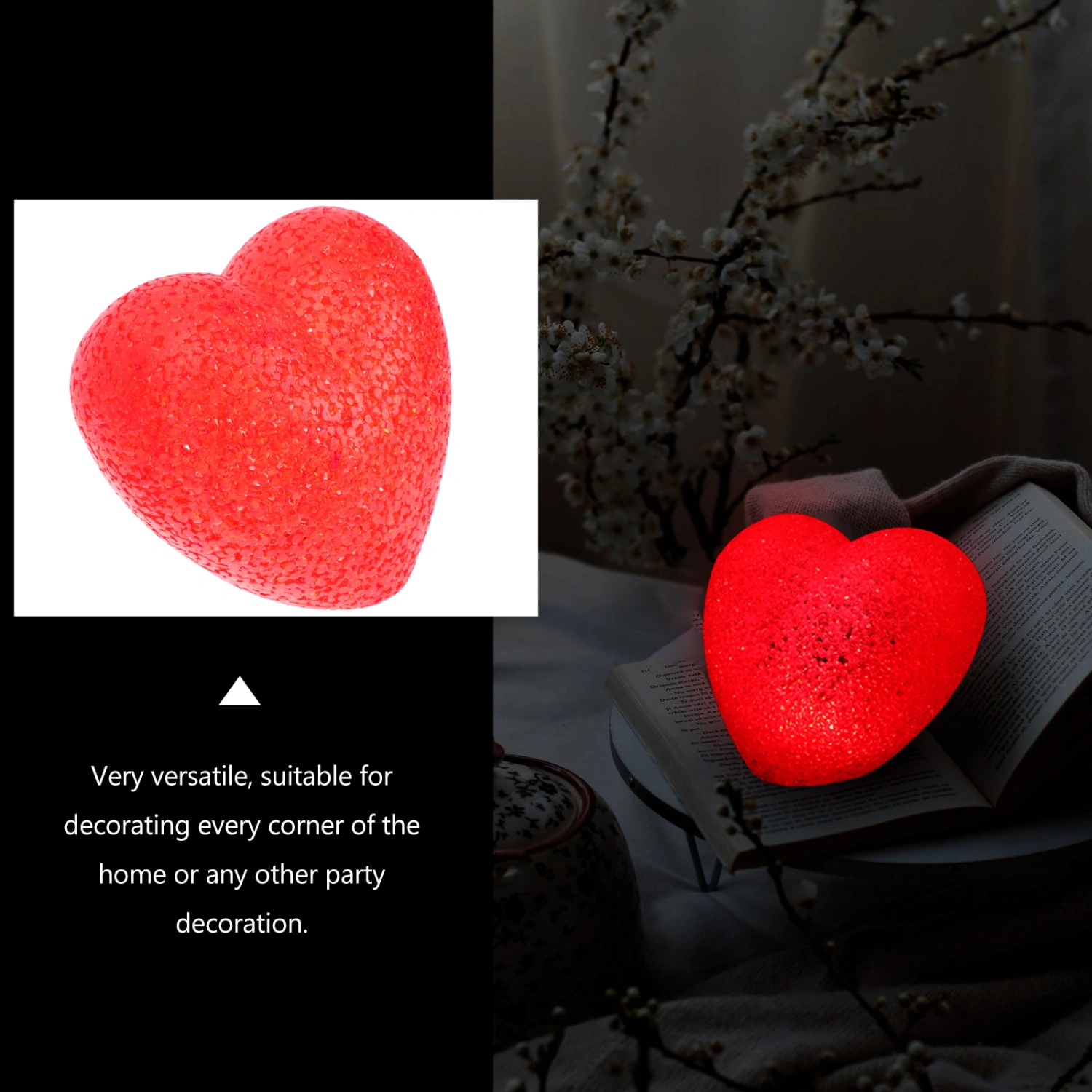 1pc Chic Decorative Desktop Heart-shaped Design LED Lamp Home Desktop Decor