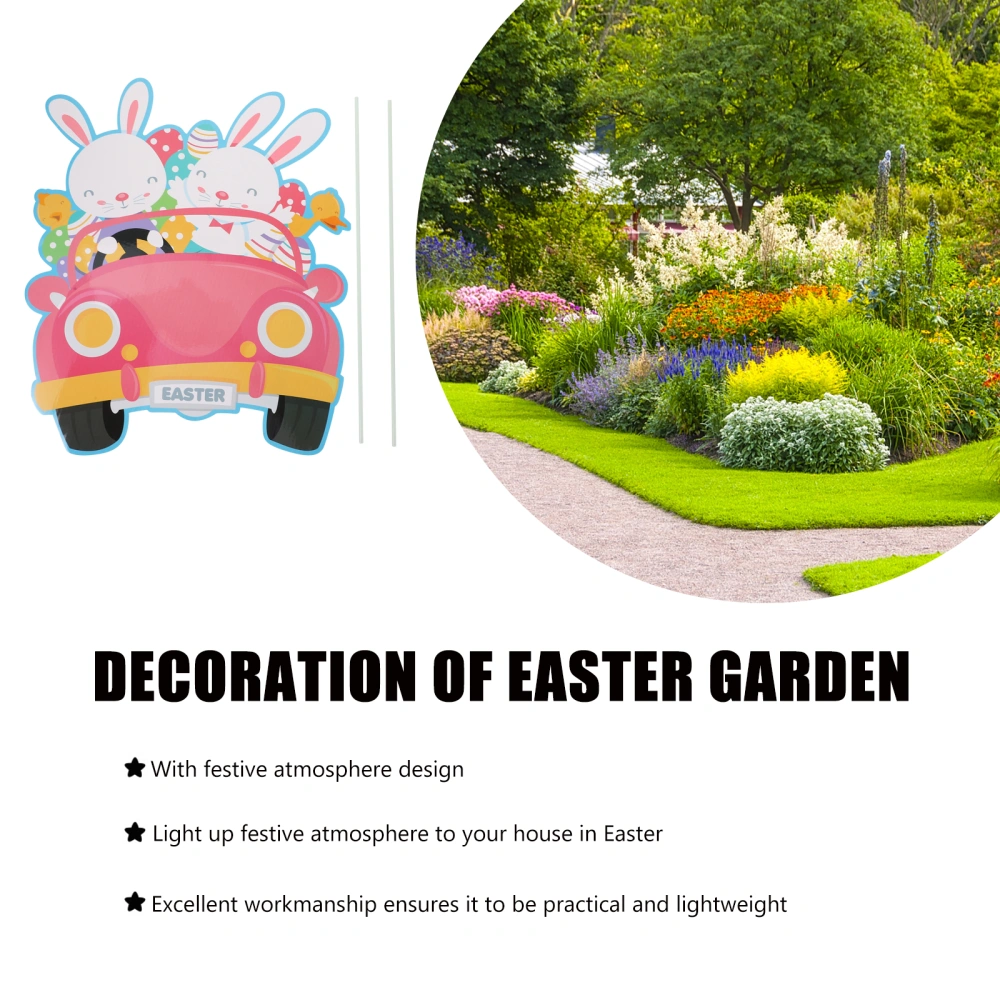 1pc Easter Yard Sign Garden Lawn Scene Decoration Easter Sign Party Supply