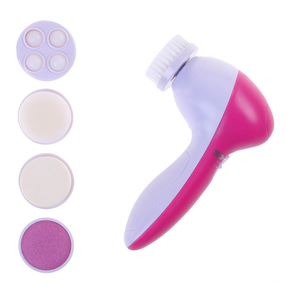 Portable 5-in-1 Deep-layer Electric Face Massager Face Cleaner Machine Beauty Instrument (Pink)