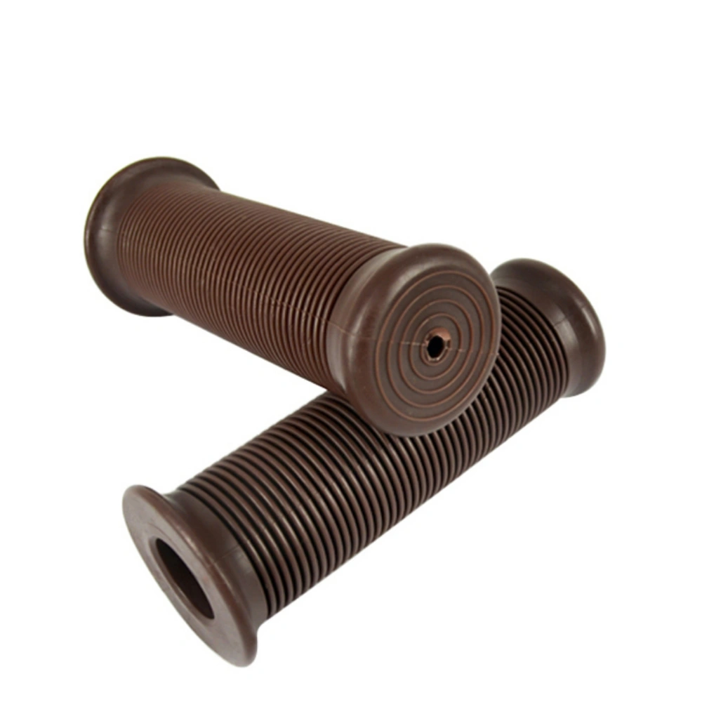 1 Pair Motorcycle TPU Vintage Handlebar Cover Universal Thread Bike Grips Non-Slip Handlebar Grips Light Brown 25/28MM