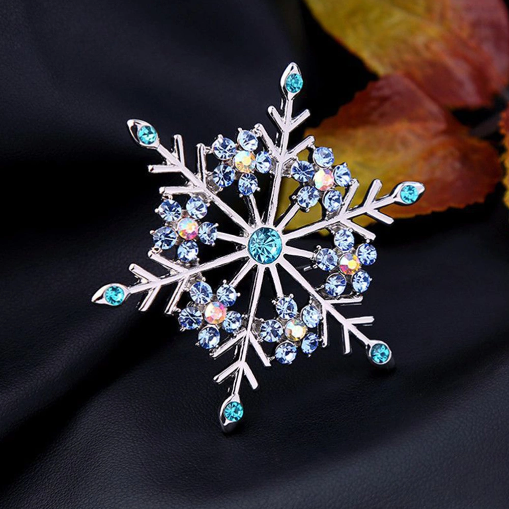 Rhinestone Brooch Pin Vintage Snowflake Lapel Pin Christmas Gift for Women Girls