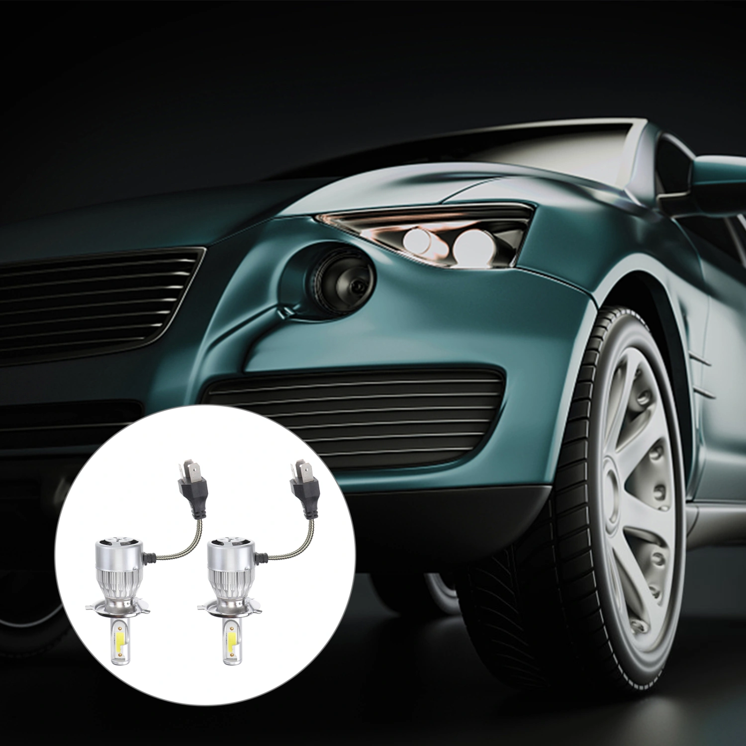 1 Pair of C6 Utility LED Headlight Bulb LED High Beam Low Beam Integrated Fog Light (H4/HB2/9003)