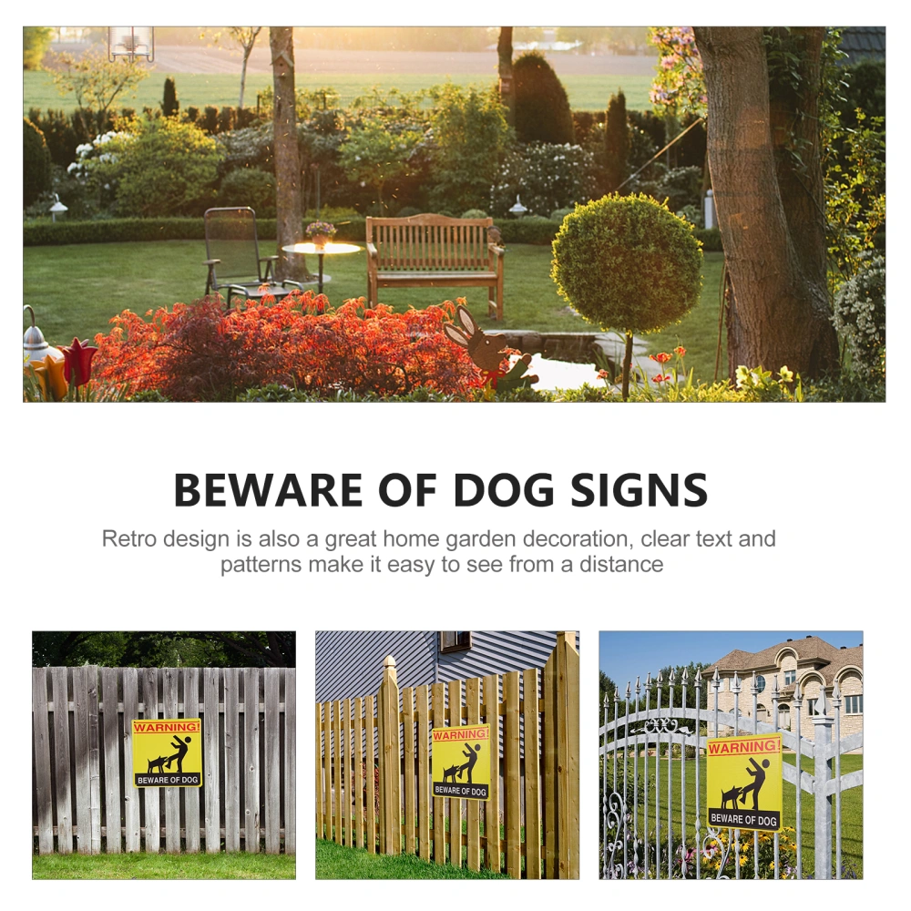 1Pc Beware of Dog Sign Garden Warning Sign Caution Dogs Sign Tinplate Painting