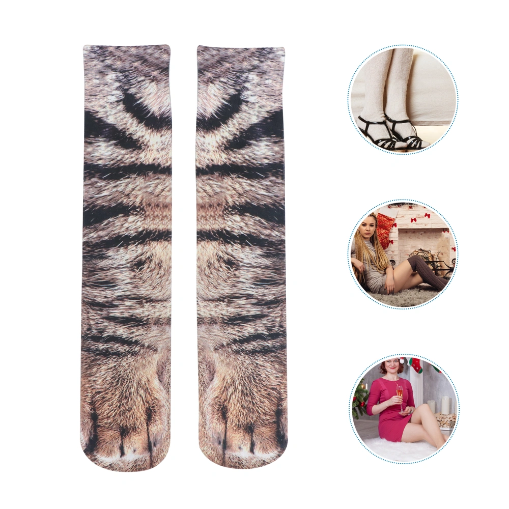 1 Pair Animal Paw Socks Funny Cat Paw Socks 3D Printed Socks for Adults