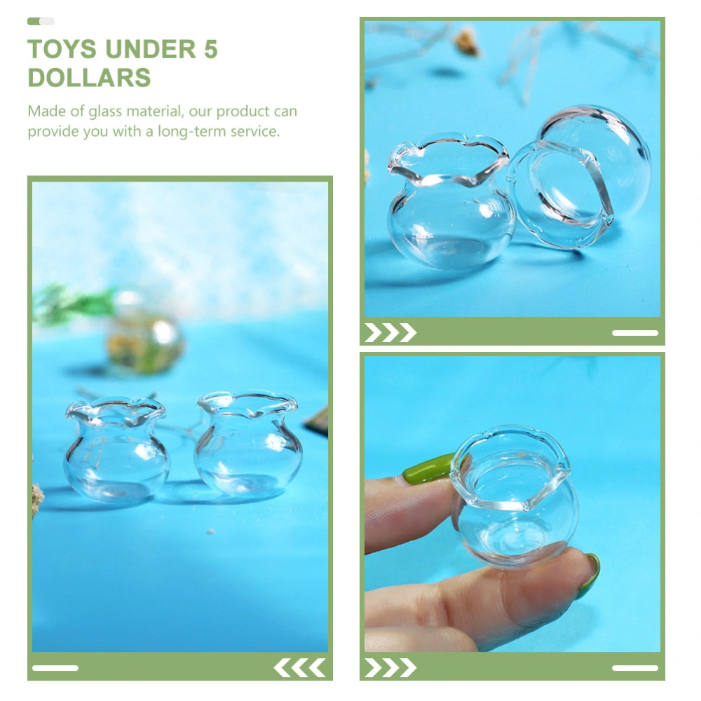 5Pcs DIY Fish Tanks Glass Ornaments Desktop Mini House Toys Exquisite Fish Bowls