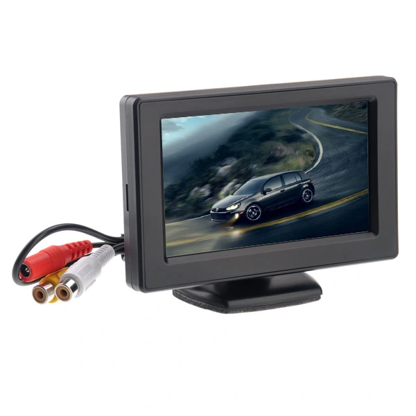 4.3-inch Car Rearview LCD Monitor with 2 AV-input & Detachable Sunshade for Car DVD /VCD /GPS /Camera (Black)