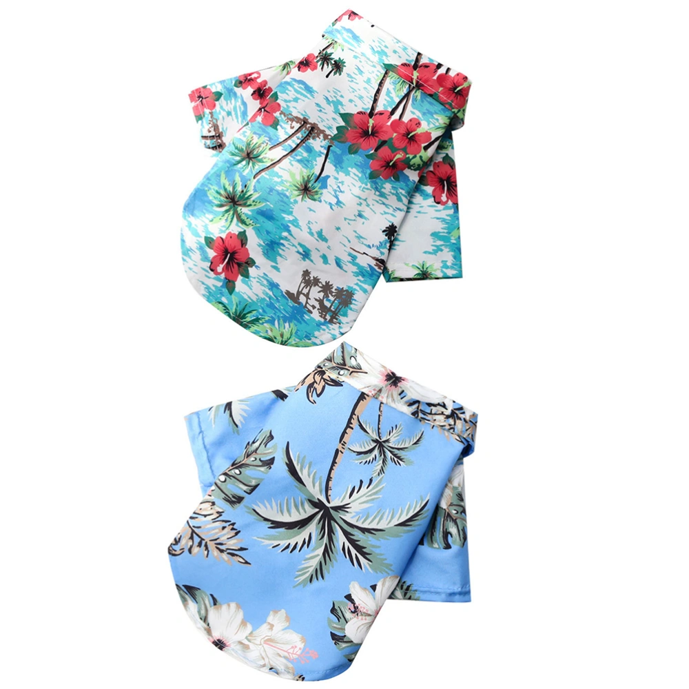 2Pcs Hawaiian Dog Shirts Stylish Pet Shirts Comfortable Summer Dog Shirts Pet Clothes