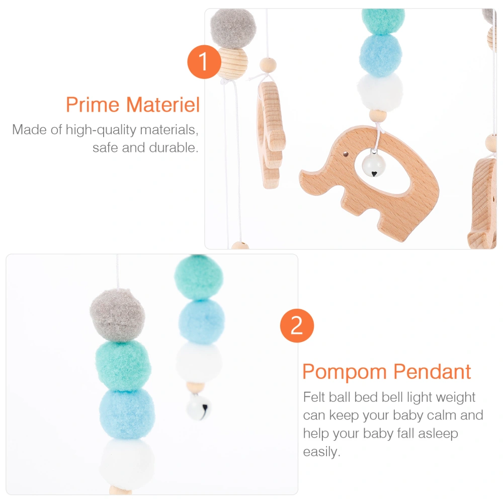 Baby Crib Mobile Felt Ball Bed Bell Wind Chime Pendant Wooden Wind Chime