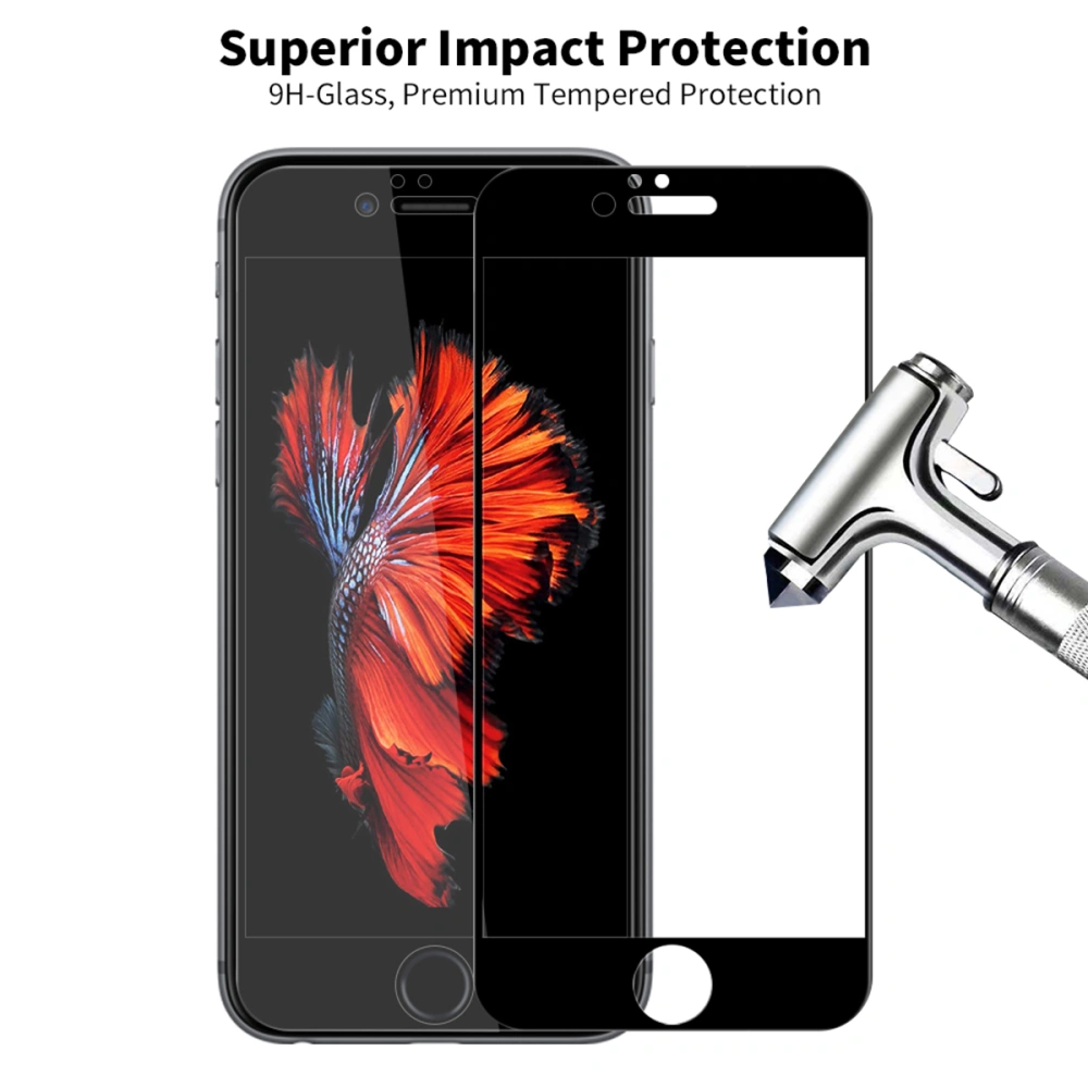 1pc Screen Protector Antiscratch Antistain Antifingerprint Full Coverage Hardness Compatible for iPhone 6 Plus 6S Plus Black