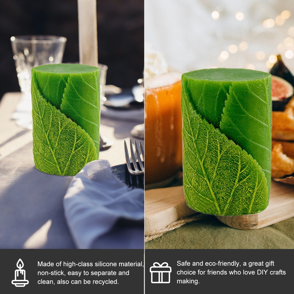 Leaf Design Cylinder Mold DIY Candle Mold Fragrance Candle Mould Silicone Mold