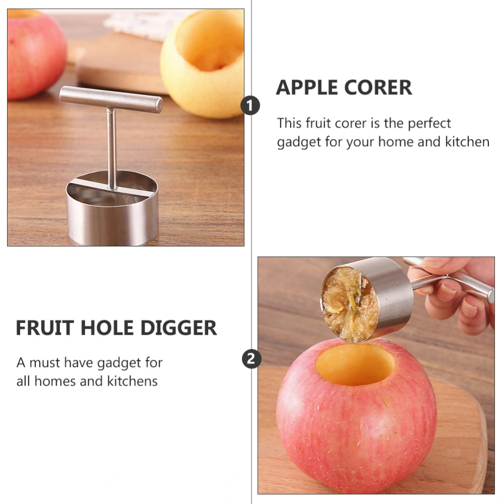 1pc Stainless Steel Apple Corer Tool Fruit Core Remover Fruit Hole Digger