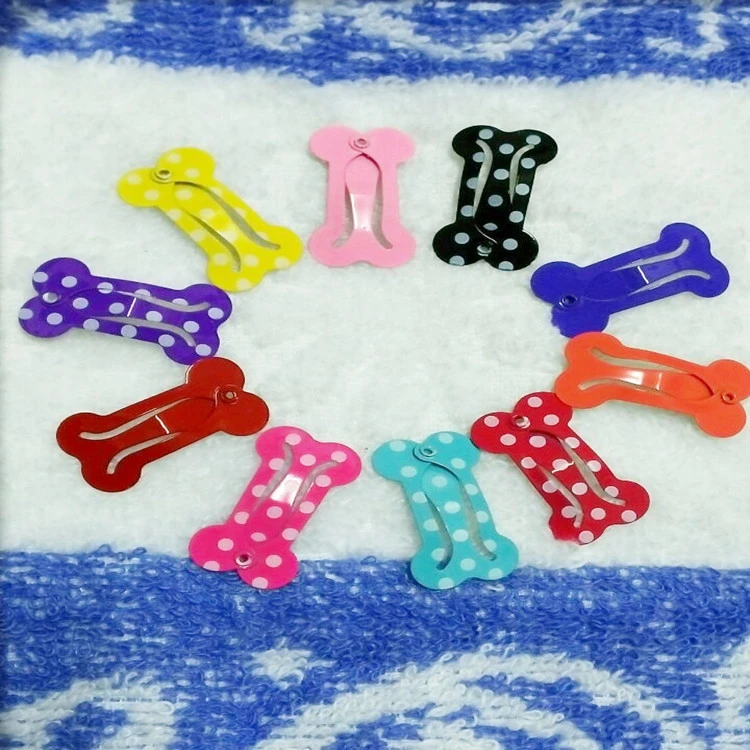 20pcs Pet Metal Snap Hair Clips Dogs Hair Clips Cute Candy Color Hair Clips Hair Barrettes