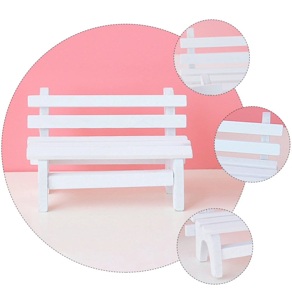 4PCS Mini Wooden Bench Toy Creative Desktop Ornament Miniature Furniture