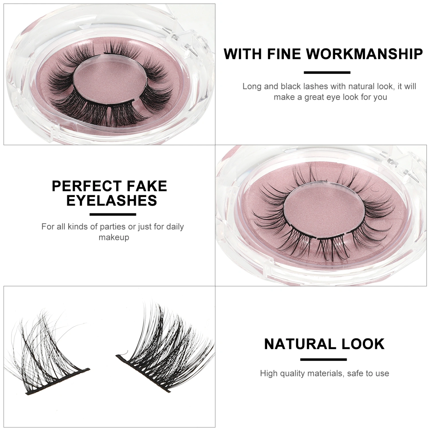 2 Boxes Fake Eyelashes False Lashes Individual Grafting Lashes