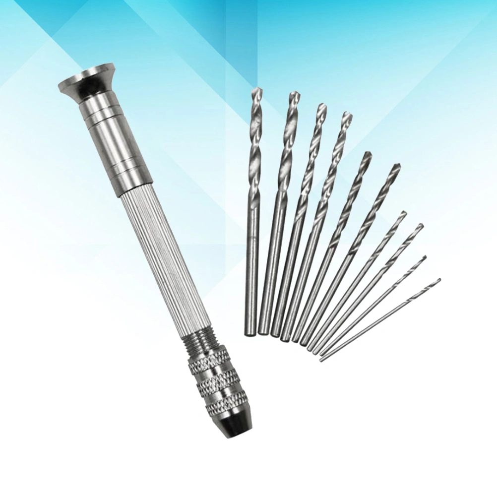 Precision Pin Vise Hand Drill with Drill Bits Set of 11 Pieces Rotary Tools for Models and Hobby