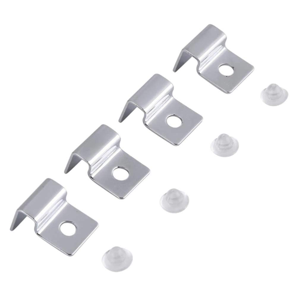 4pcs Stainless Steel Aquarium Fish Tank Glass Cover Clip Support Holder 8mm