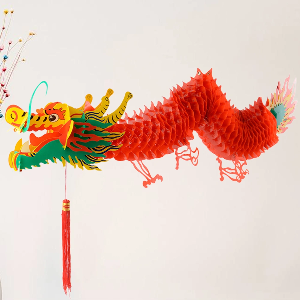 1Pc 100CM Creative Dragon Shaped Lantern Chinese New Year Spring Festival Decorative Lantern Ornament Paper Hanging Lantern Decoration