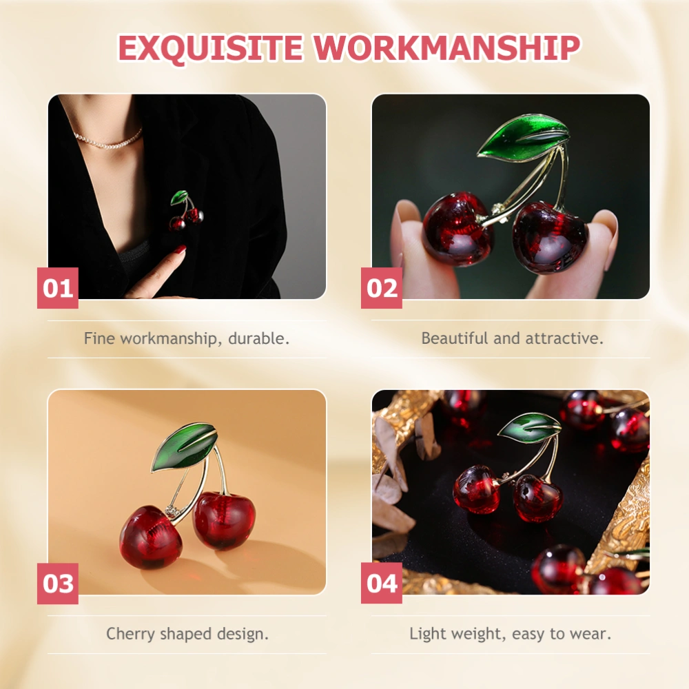 Personalized Resin Cherry Brooch Fashion Outerwear Accessories Corsage Gift Pin