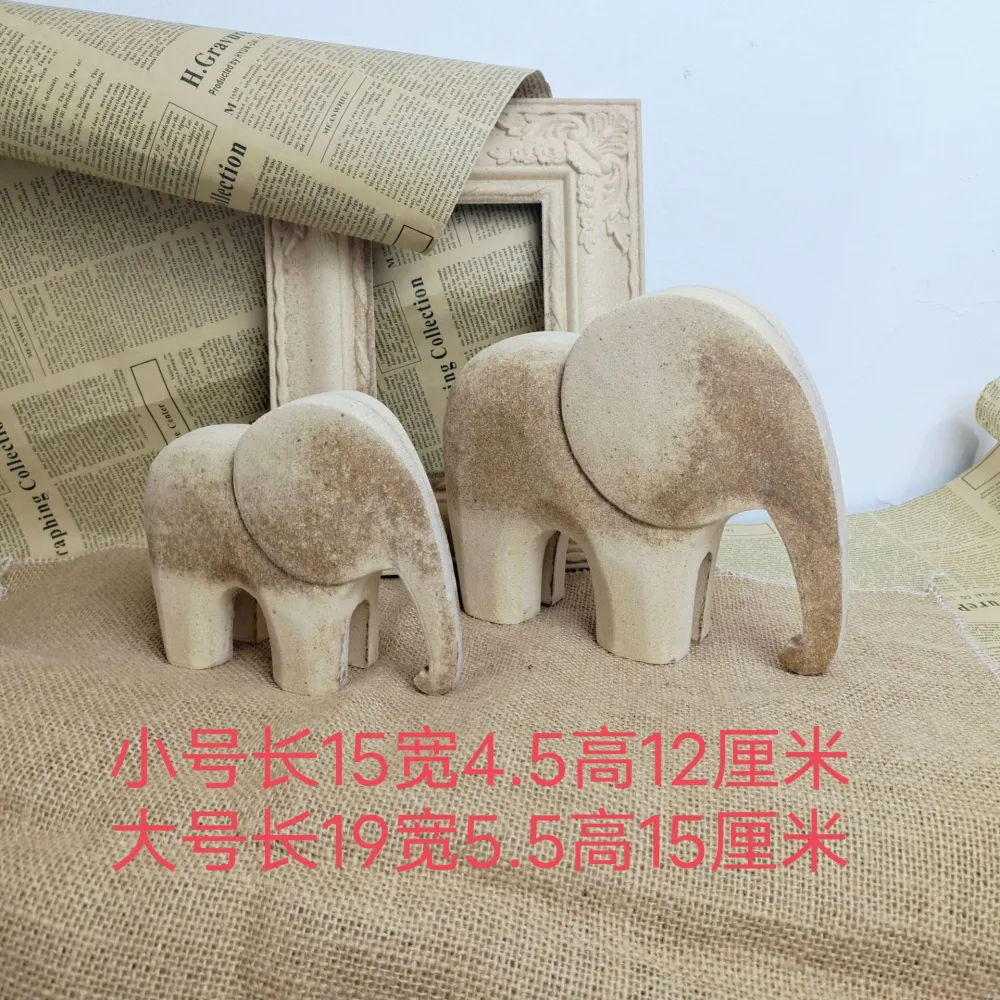 2pcs Elephant Wooden Toys Unfinished Wood Craft DIY Crafts Making Playthings