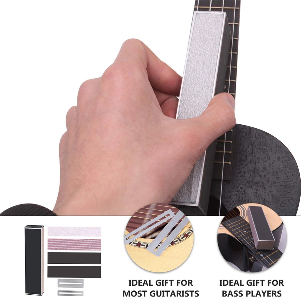 4pcs Adhesive Guitar Sandpaper with 2 Fingerboard Guards and Sanding Leveler