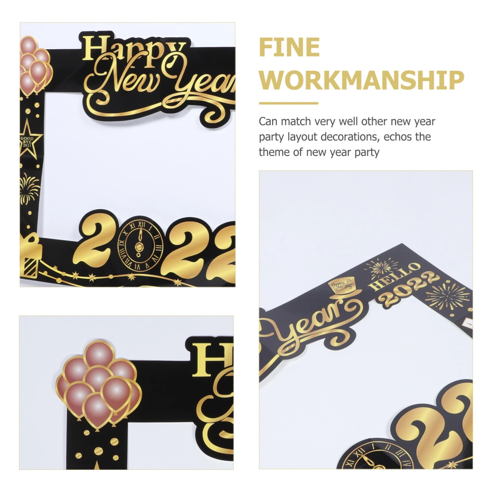 1Pc Festive 2022 New Year Picture Taking Prop Paper New Year Photo Frame Prop